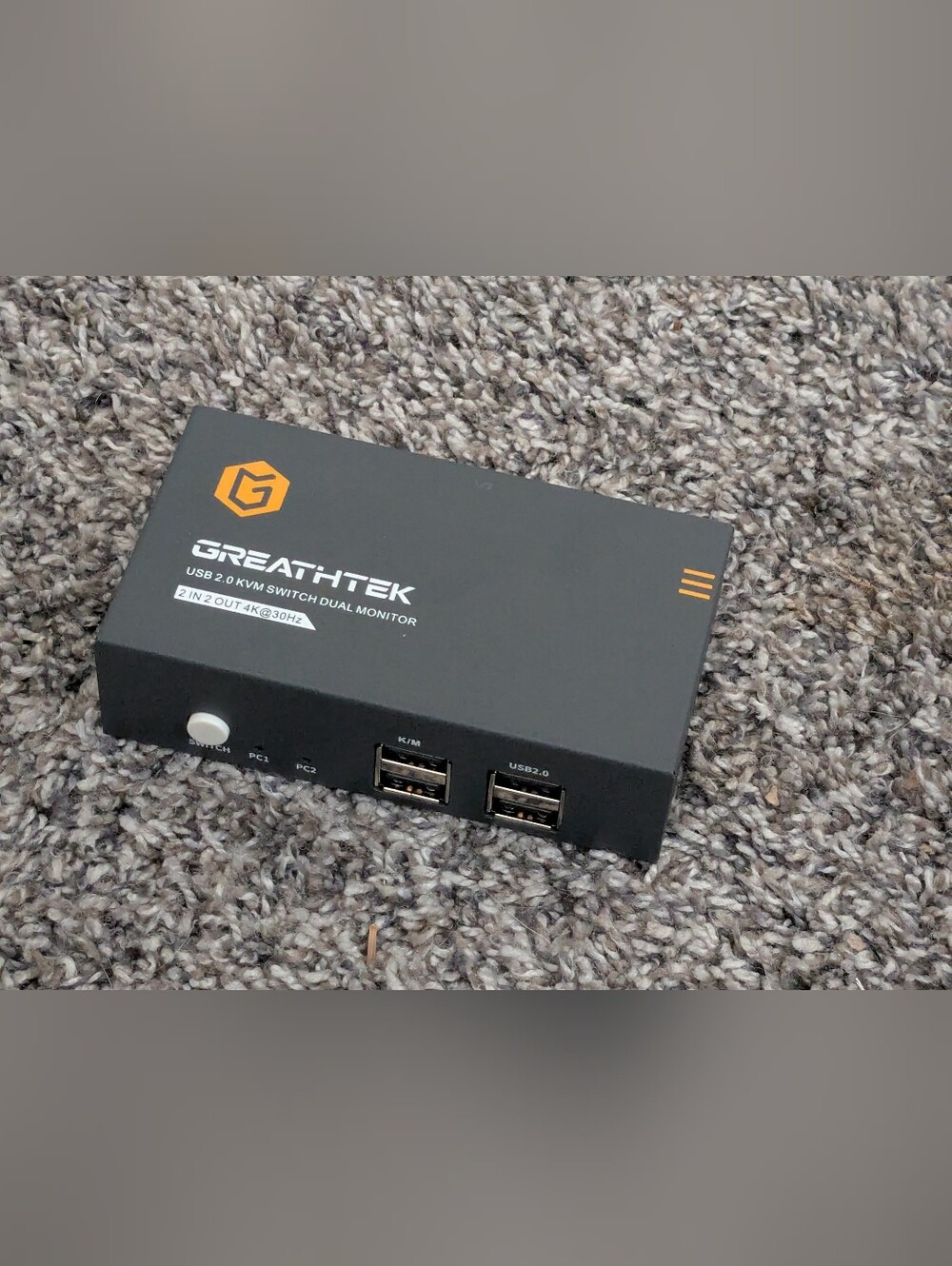Black 2.0 KVM Switch Dual Monitor USB Hub